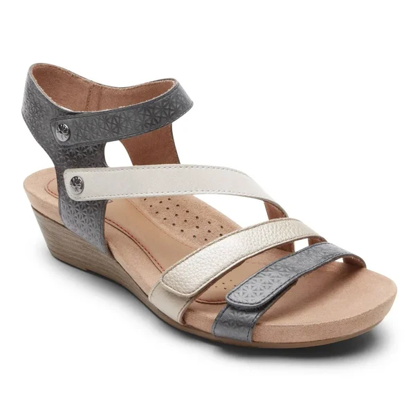 Cobb Hill Hollywood Women's 4-Strap Comfort Sandal Navy Multi - 6 Wide
