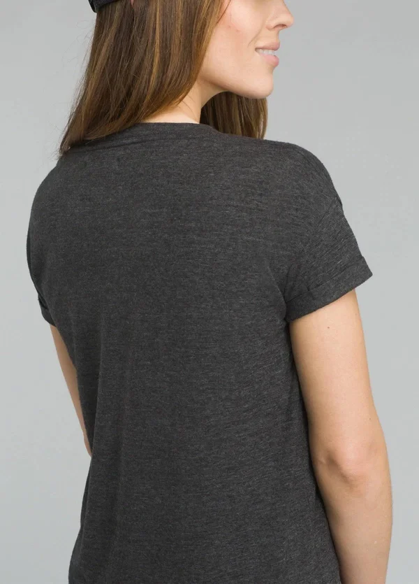 Prana Cozy Up T-Shirt - Women's Charcoal Heather, M