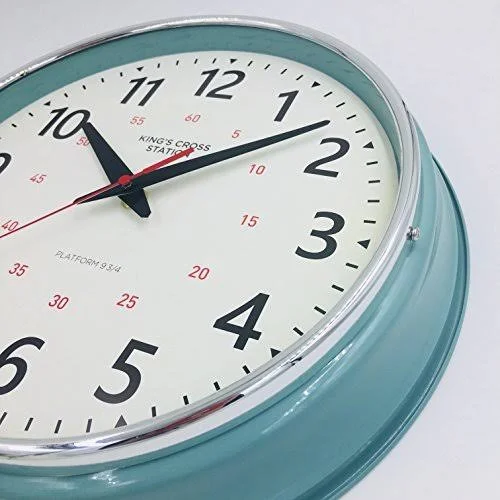 YAVIS 2018 Countryside Style Metal Wall Clock - Retro/vintage Wall Clock, Non Ticking, Silent 12.4x22 inch