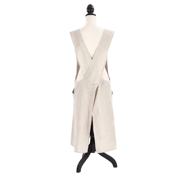 Saro Lifestyle 1059.T01 Front Two Pocket Crossback Linen Apron - Taupe