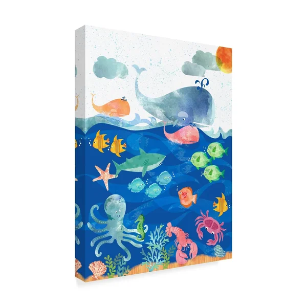 Trademark Fine Art 'Sea Creatures' Canvas Art by Lisa Powell Braun, Size: 14 x 19