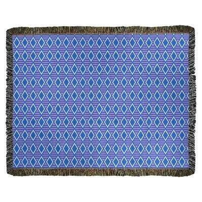 Leffel Geometric Diamonds Woven Blanket Artwork Chenille Blanket Ebern Designs Size: 50x22 W x 60x22 L - Color: Blue/Purple