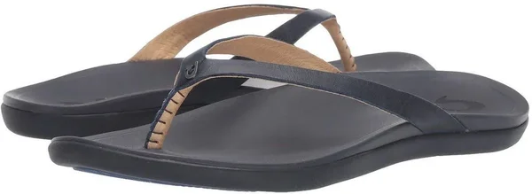 Olukai Ho&opio Leather - Women's Sandal Navy/trench Blue - 9