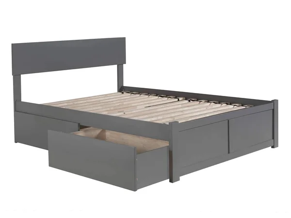 Atlantic Furniture Orlando Platform Bed with 2 Urban Bed Drawers - King, Grey