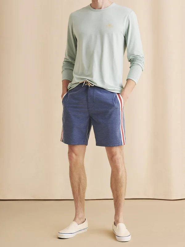 Faherty Men's Retro Surf Stripe Boardshort - Blue Red Stripe 32