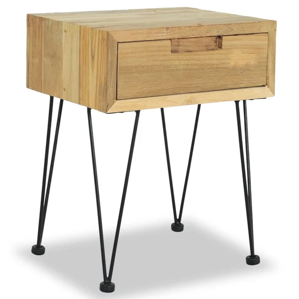 vidaXL Bedside Cabinet 15.7x22x11.8x22x19.7x22 Solid Teak