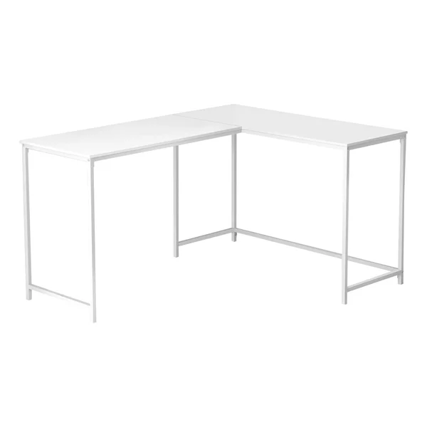 Monarch Computer Desk - 58x22L, White Top, White Metal Corner