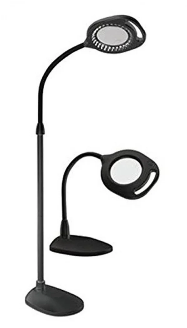 OttLite 2-in-1 LED Magnifier Floor and Table Light - Black