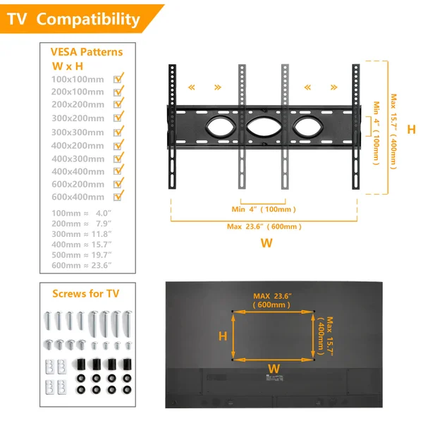 Modern Black Rolling TV Stand for TVs Up to 70 inch Black Metal Shelf