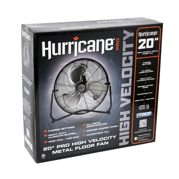 Hurricane Pro High Velocity Metal Floor Fan 20 in