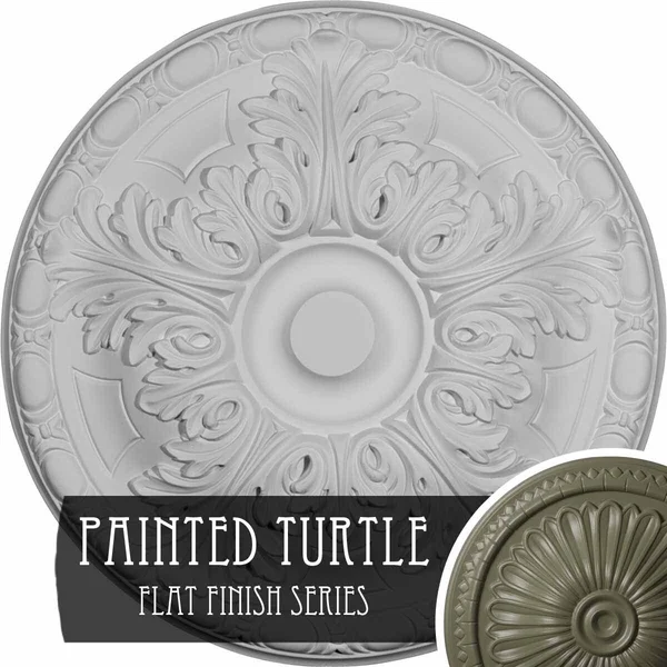 15 3/4 inchod x 5/8 inchp Granada Ceiling Medallion (Fits Canopies Up to 4 1/4 inch), Hand-Painted Painted Turtle