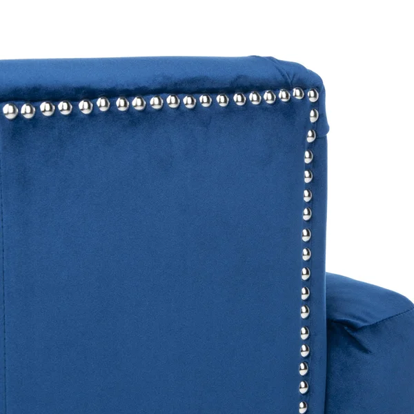 Safavieh Colin Tufted Club Chair - Navy - Espresso
