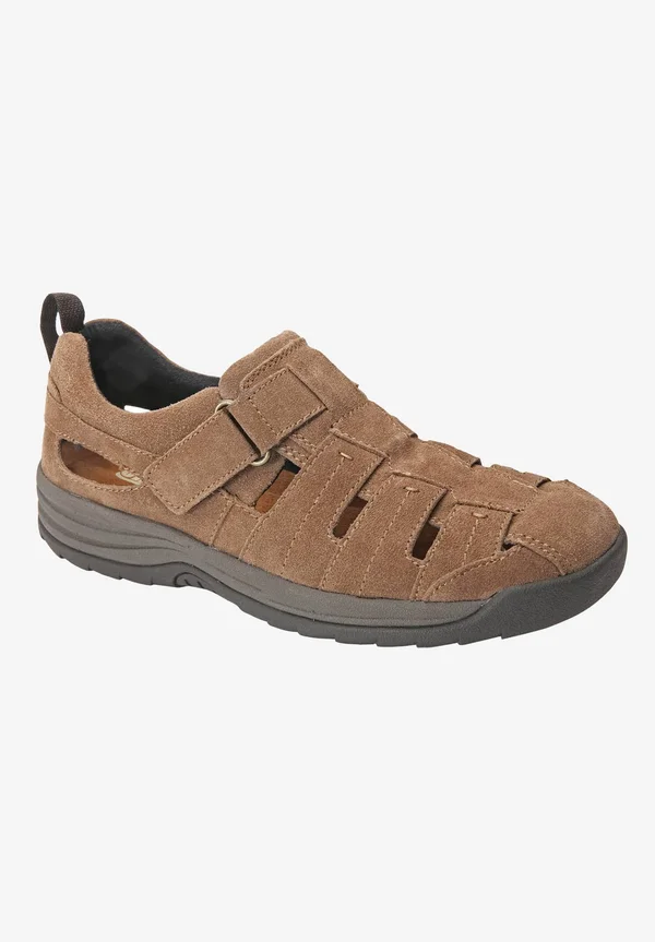 Drew Men's Dublin Fisherman Sandal - Size: 11.5, Olive Suede
