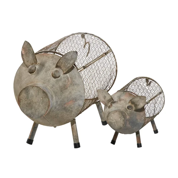 ( Set of 2 ) Brown Metal Farmhouse Planter - 26