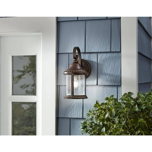 Hampton Bay Cambridge Collection 1-Light Bronze Outdoor Essex Wall Lantern Sconce 209 344
