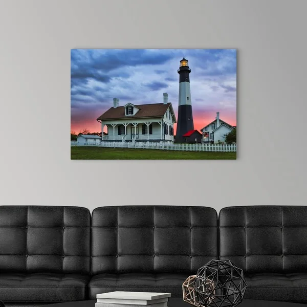 Georgia - Tybee Island, Tybee Light House at Sunset, Canvas Wall Art, 36x24, Great Big Canvas