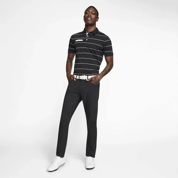 Nike Men's Stripe Player Golf Polo, Size: XL, Black
