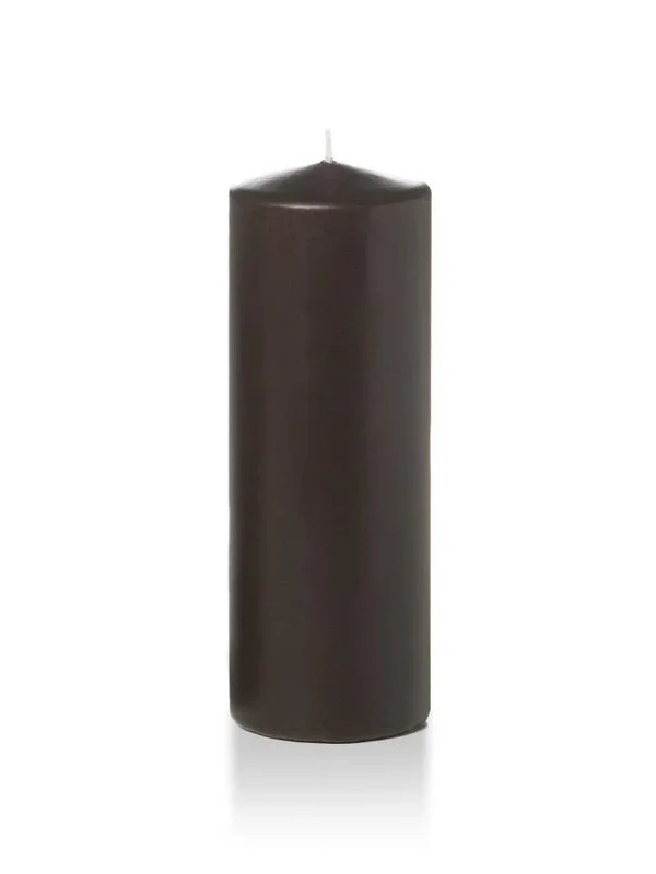 Set of 12 - Wholesale Pillar Candles - Chocolate - 3x22x8x22