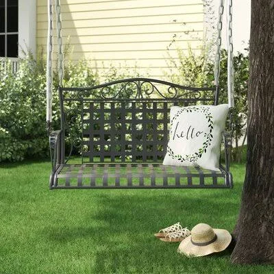 Fleur De Lis Living Saundra Iron Porch Swing Color: Antique Black