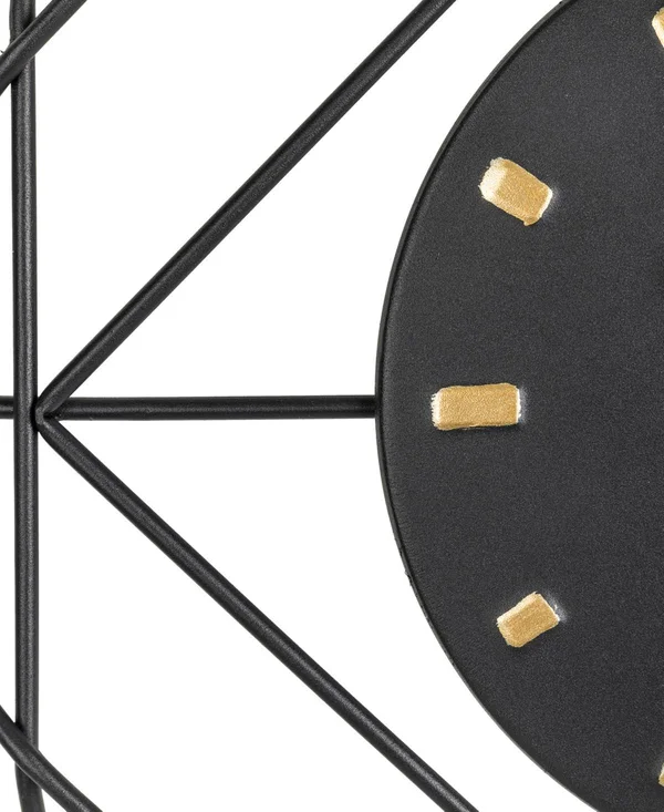 Glitzhome Modern Metal Golden Wall Clock - Black