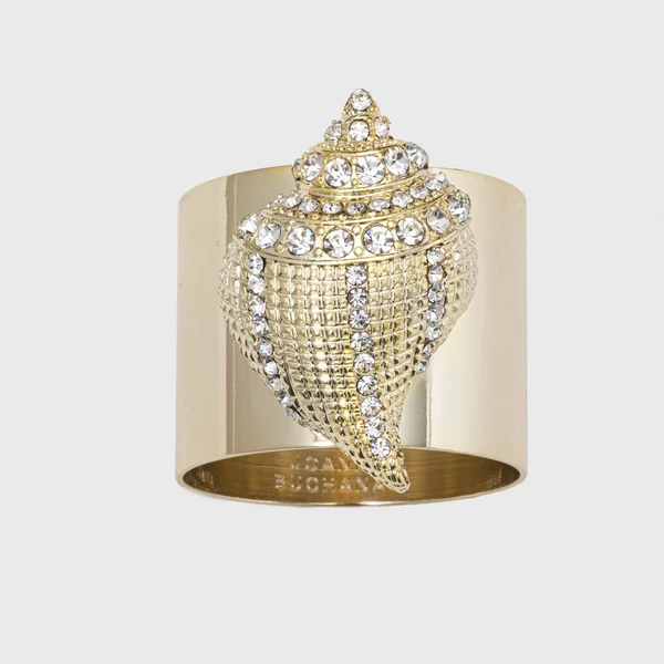 Joanna Buchanan Sparkle Shell Napkin Rings - Set of 2 - Gold