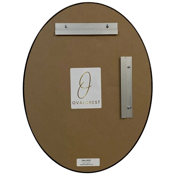 Singapore Framed Oval Mirror - Rubbed Black - 18 5/8x22x24 5/8x22
