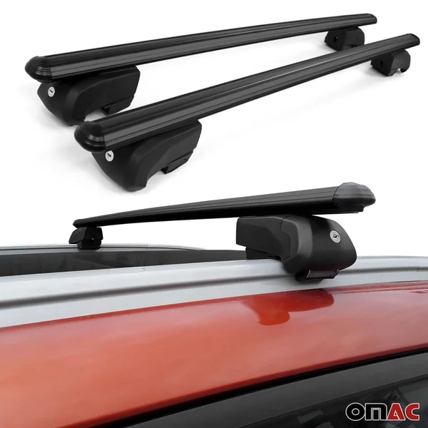 OMAC Automotive Exterior Accessories Roof Rack Crossbars - Aluminum Black Roof Top Cargo Racks, Luggage Ski Kayak Bike Carriers