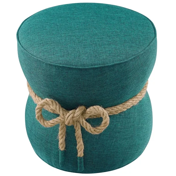 Contemporary Upholstered Living Room Ottoman - Teal