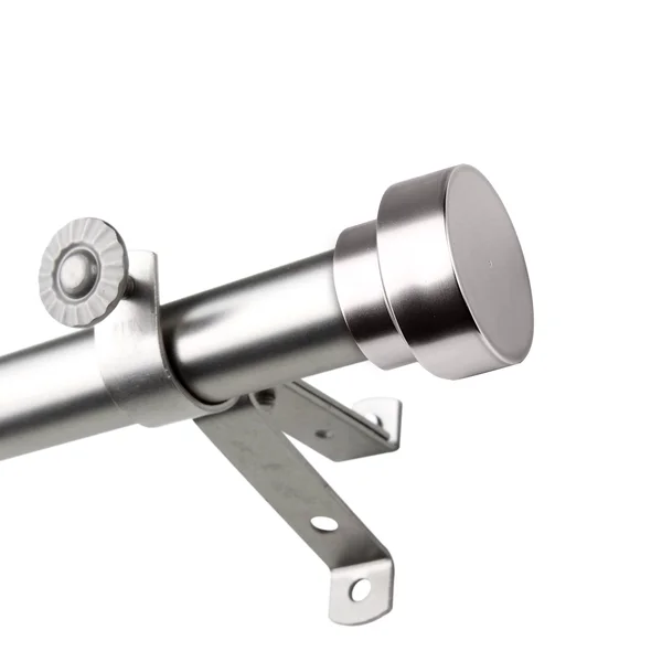 InStyleDesign Bowler Adjustable Curtain Rod Satin Nickel 120-170 inch