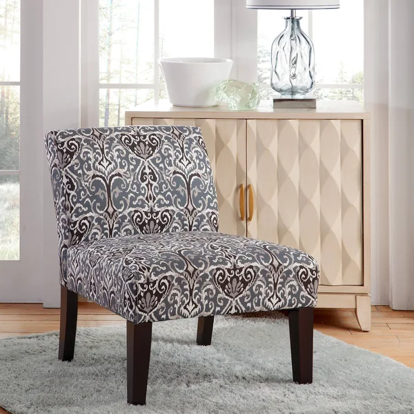 Armless Slipper Accent Chair - Midnight Scroll, Blue
