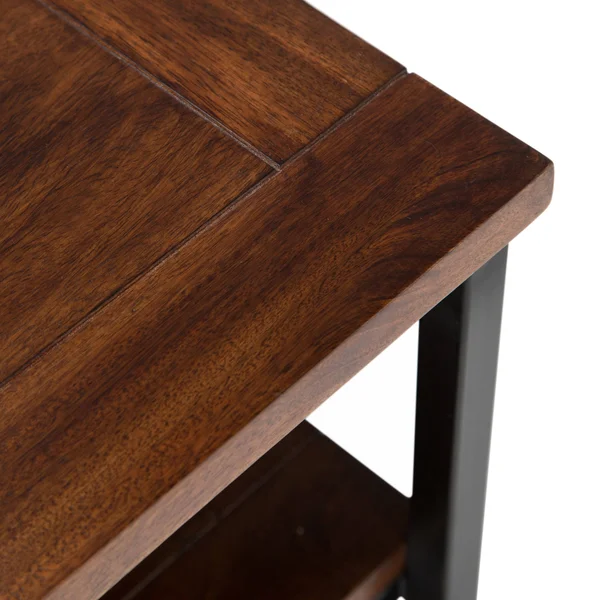Wyndenhall Rhonda Solid Mango Wood 60 inch Wide Modern Industrial TV Media Stand in Dark Cognac Brown for TVs Up to 65 Inches