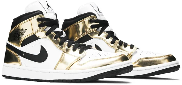Air Jordan 1 Mid Men's Shoes - White/Black, 10.5