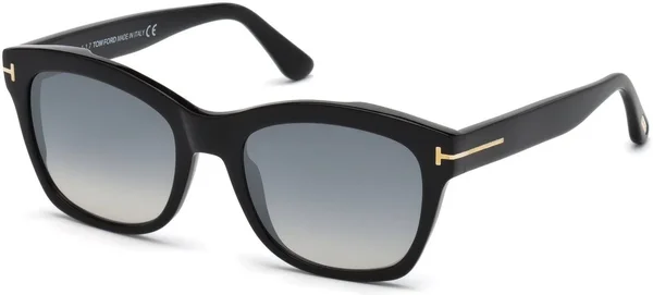 Tom Ford Lauren-02 FT0614 01C Shiny Black Geometric Sunglasses