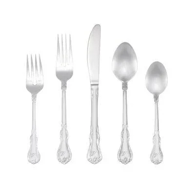 Oshiro Monogrammed 46 Piece 18/0 Stainless Steel Flatware Set, Service for 8 Letter: V
