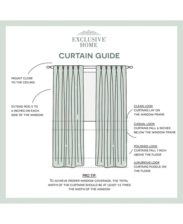 Exclusive Home Kochi Linen Blend Pinch Pleat Curtain Panel Pair, Size: 27 x 96