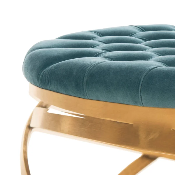 Safavieh Rumi Seafoam Tufted Velvet Ottoman, 37.2" x 37.2" x 15.8"
