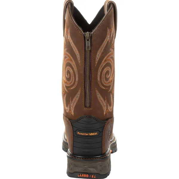 Georgia Boot Men's Carbo-Tec LT Steel-Toe Waterproof Pull-On Work Boot, GB00264, Brown