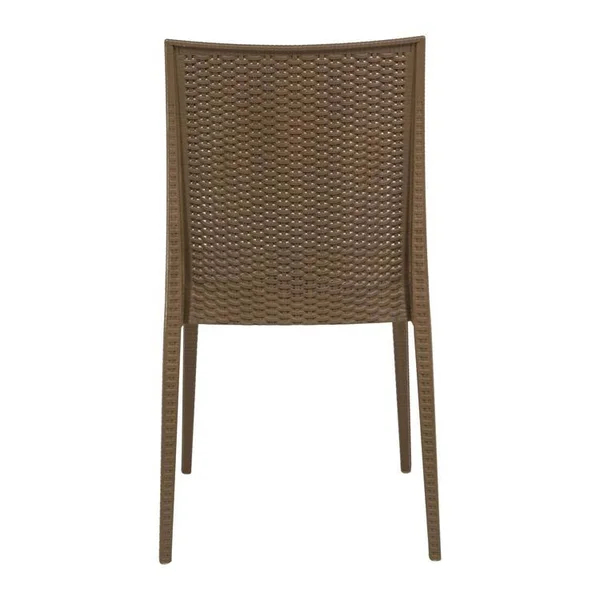LeisureMod Weave Design Mace Indoor - Outdoor Dining Chair Red