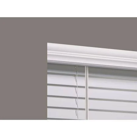 Linen Avenue F5Wt6475B56Fb Cordless Faux Wood Blind - white, 64-3/4x22w x 5