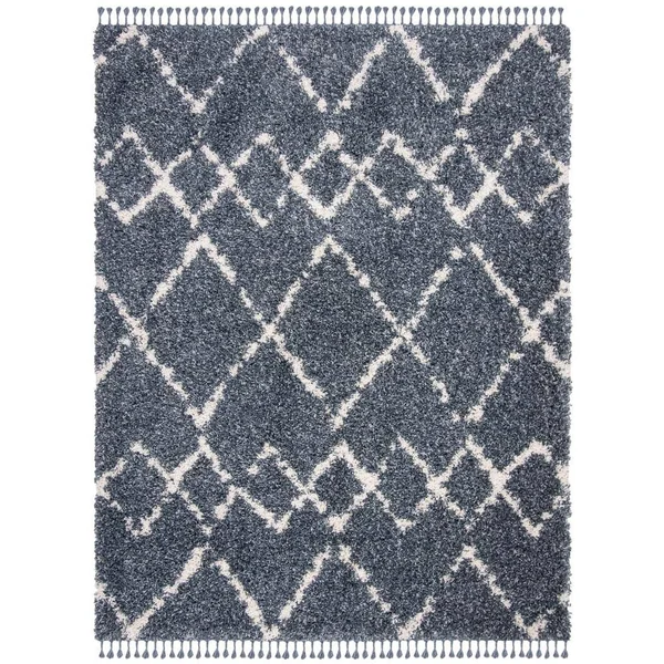 Safavieh Pro Lux Shag Cream/Blue 8 ft. x 10 ft. Area Rug