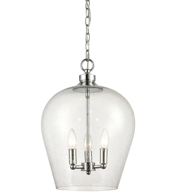 Elk Lighting 30065/3 Darlene 3-Light Pendant in Polished Chrome with Seedy
