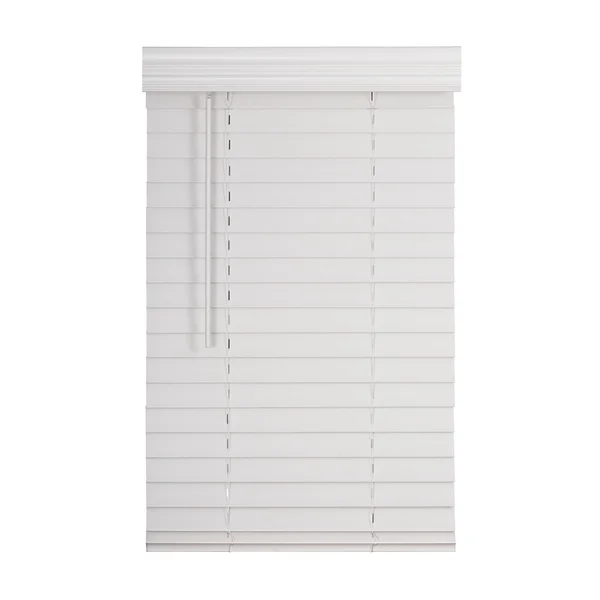 2x22 Cordless Faux Wood Blind - Smooth White - 40.5x22 W x 48x22 L