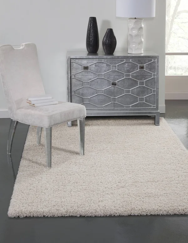 Abacasa Comfort Shag Area Rug, White