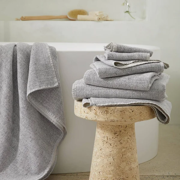 Coyuchi Catalina Organic 6 Piece Towel Set - Charcoal