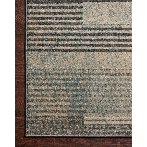 Alexander Home Bradford Modern Stripe Area Rug - 7&-10x22 x 10& - Storm, Taupe