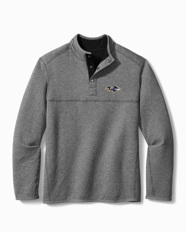 Tommy Bahama Men's NFL Quilt to Last Reversible Sweatshirt - baltimore_ravens - Size L