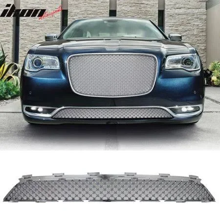 Ikon Motorsports Grille - Fits 15-17 Chrysler 300 300C B Style Front Lower Grill Grille - Chrome - Silver