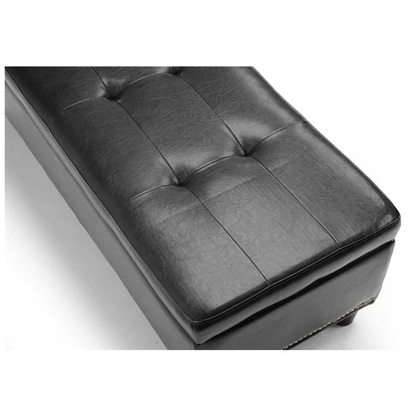 Baxton Studio Lucero Black Modern Ottoman