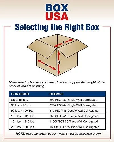 Box USA B24247 Flat Corrugated Boxes - 24x22L x 24x22W x 7x22H, Kraft (Pack of 10)