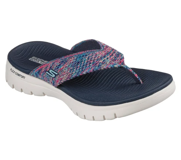 Skechers Women's On-The-Go Flex - Accent Sandals - Navy/Multi, 7.0